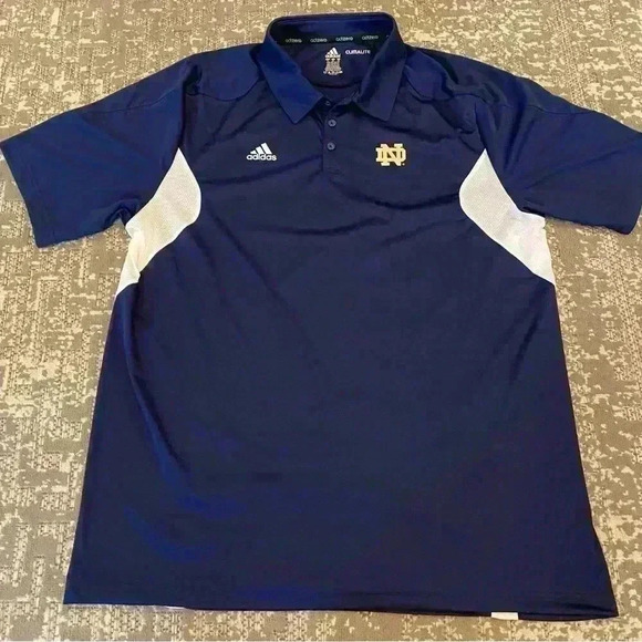 adidas Other - Notre Dame Fighting Irish Adidas Adizero Climalite Polo shirt size XL color Navy